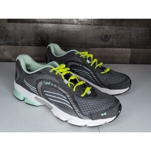 Ryka Women's Size 11W Ultimate Athetic Low Top Walking Shoes Grey/Mint Green